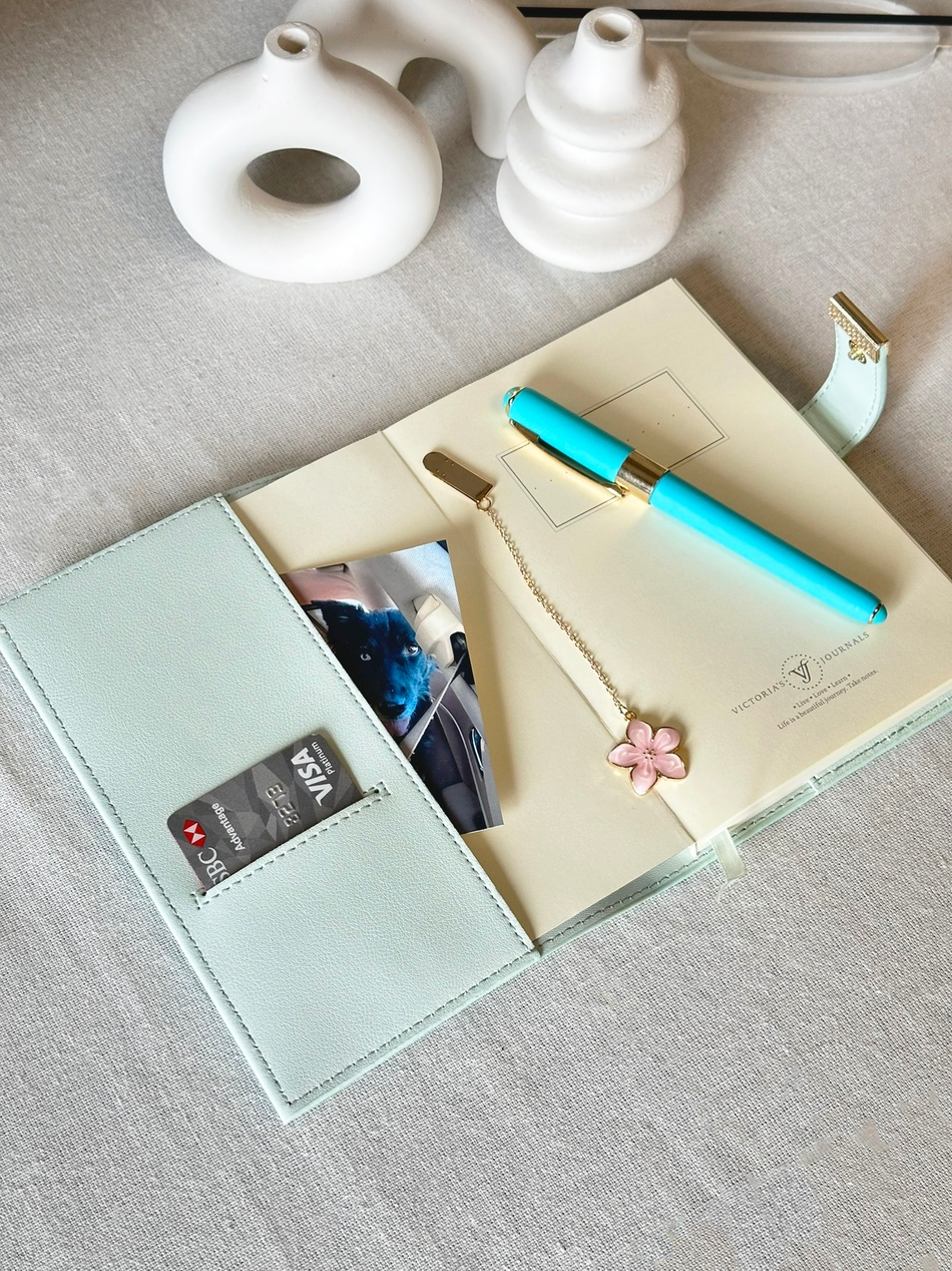 Sakura Soft Vegan Leather Journal in Gift Box (Green)