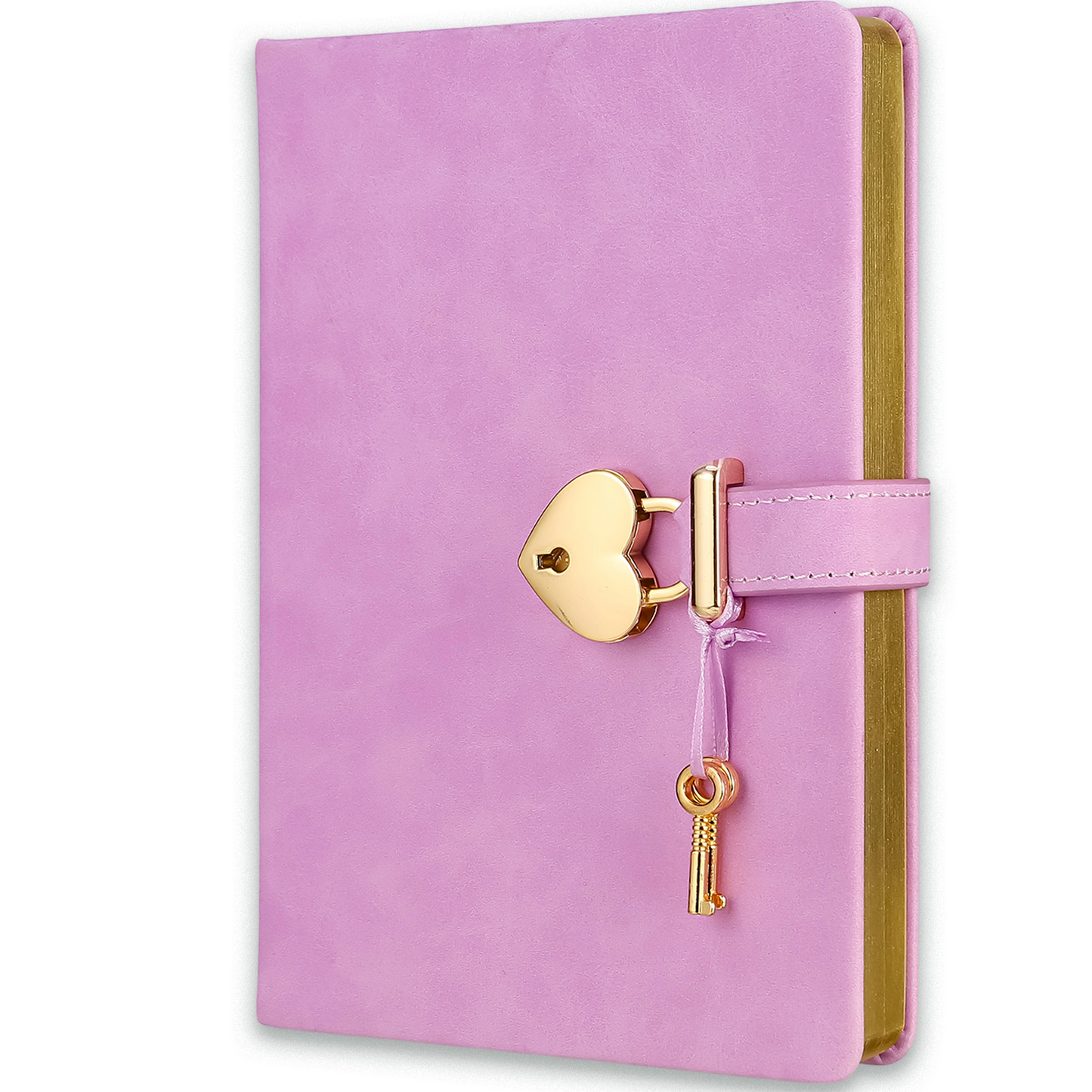 Heart-Lock Journal – Lavender Vegan Leather, 320 Pages