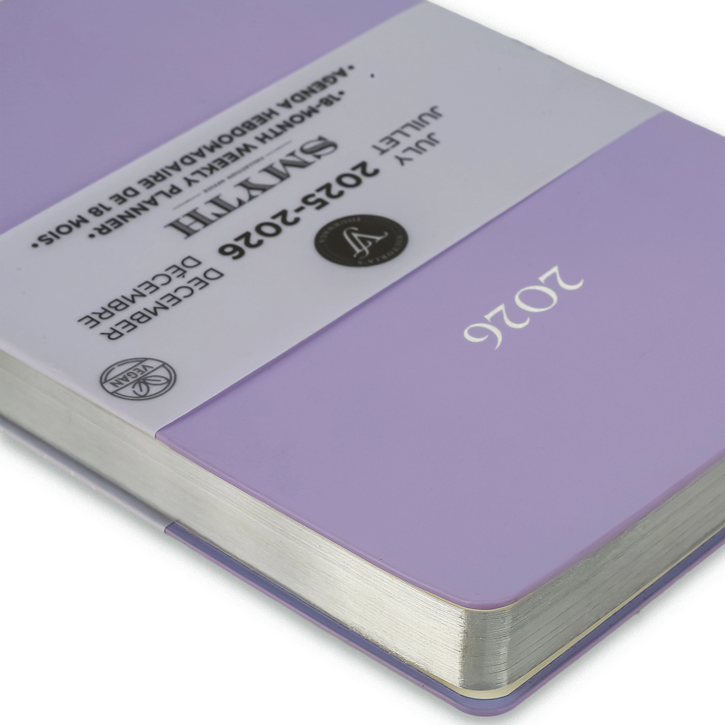 2025–2026 Smyth Academic Weekly Planner — Lavender A5 Vegan Leather (18-Month, Bilingual)