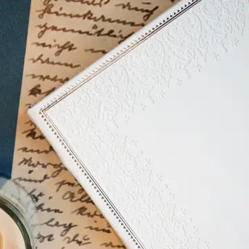 Large Artisan Heritage Journal – Rich Satin White, 192 Blank Pages, Silver Gilded Edges