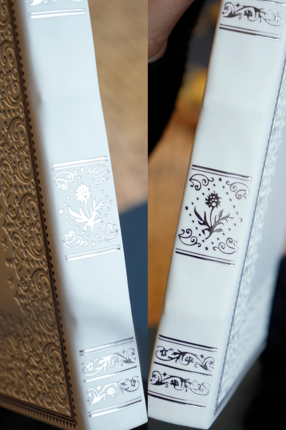 Large Artisan Heritage Journal – Rich Satin White, 192 Blank Pages, Silver Gilded Edges