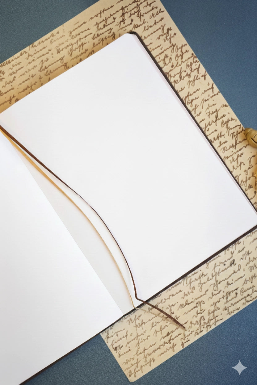 Large Artisan Heritage Journal – Rich Satin Black, 192 Blank Pages, Bronze Gilded Edges