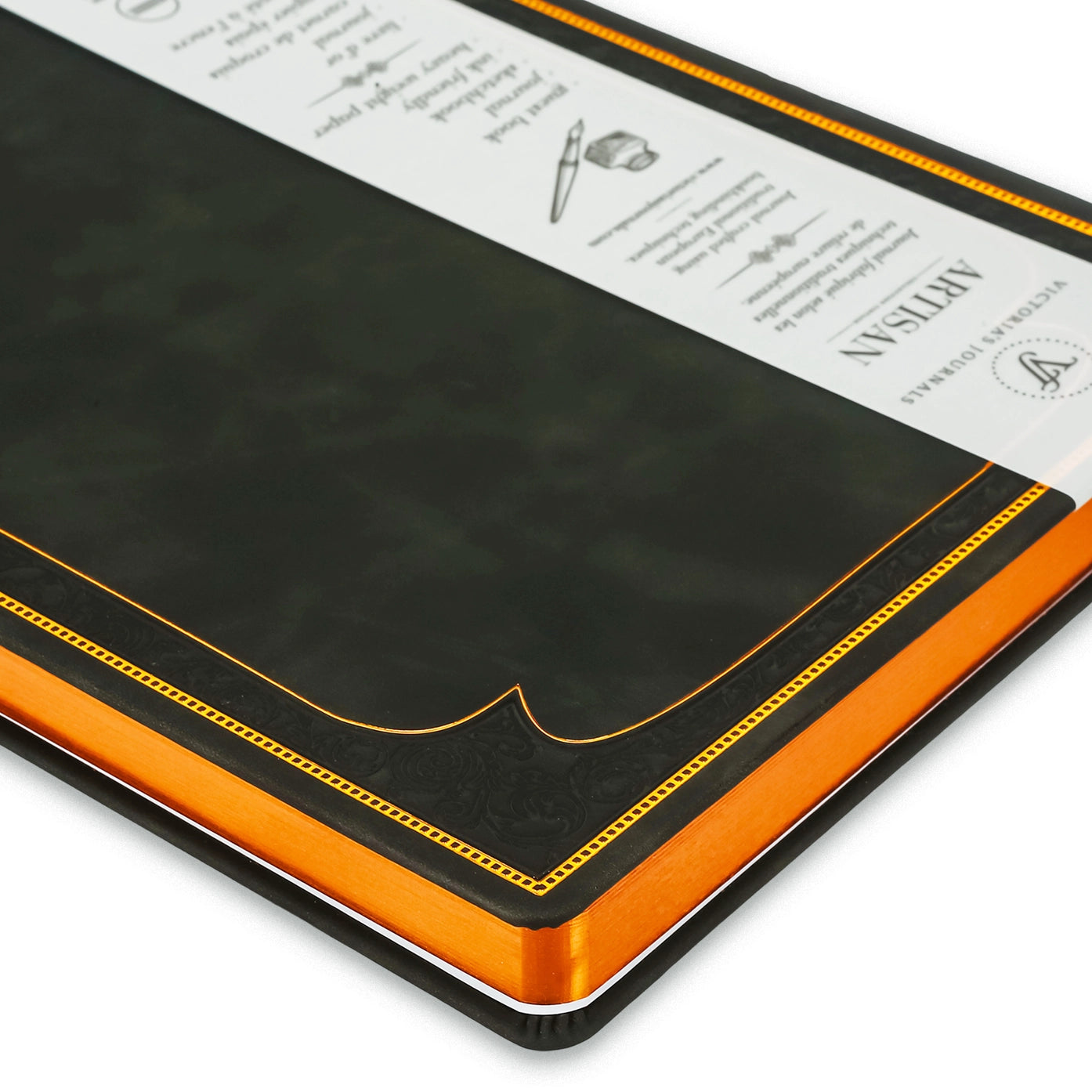 Large Artisan Heritage Journal – Rich Satin Black, 192 Blank Pages, Bronze Gilded Edges