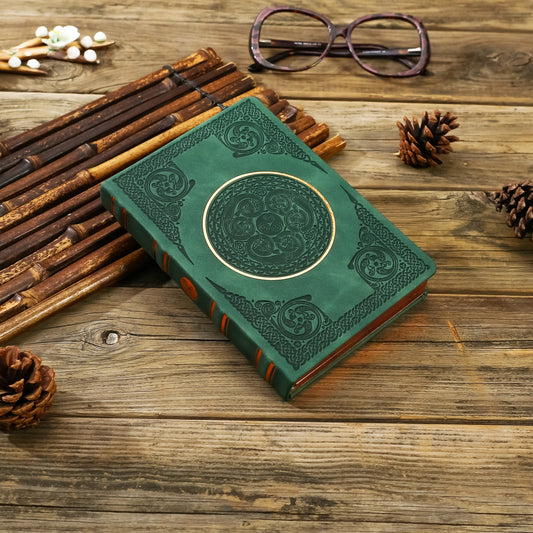 Vintage Renaissance Celtic Green Diary – Vegan Leather, 256 Pages