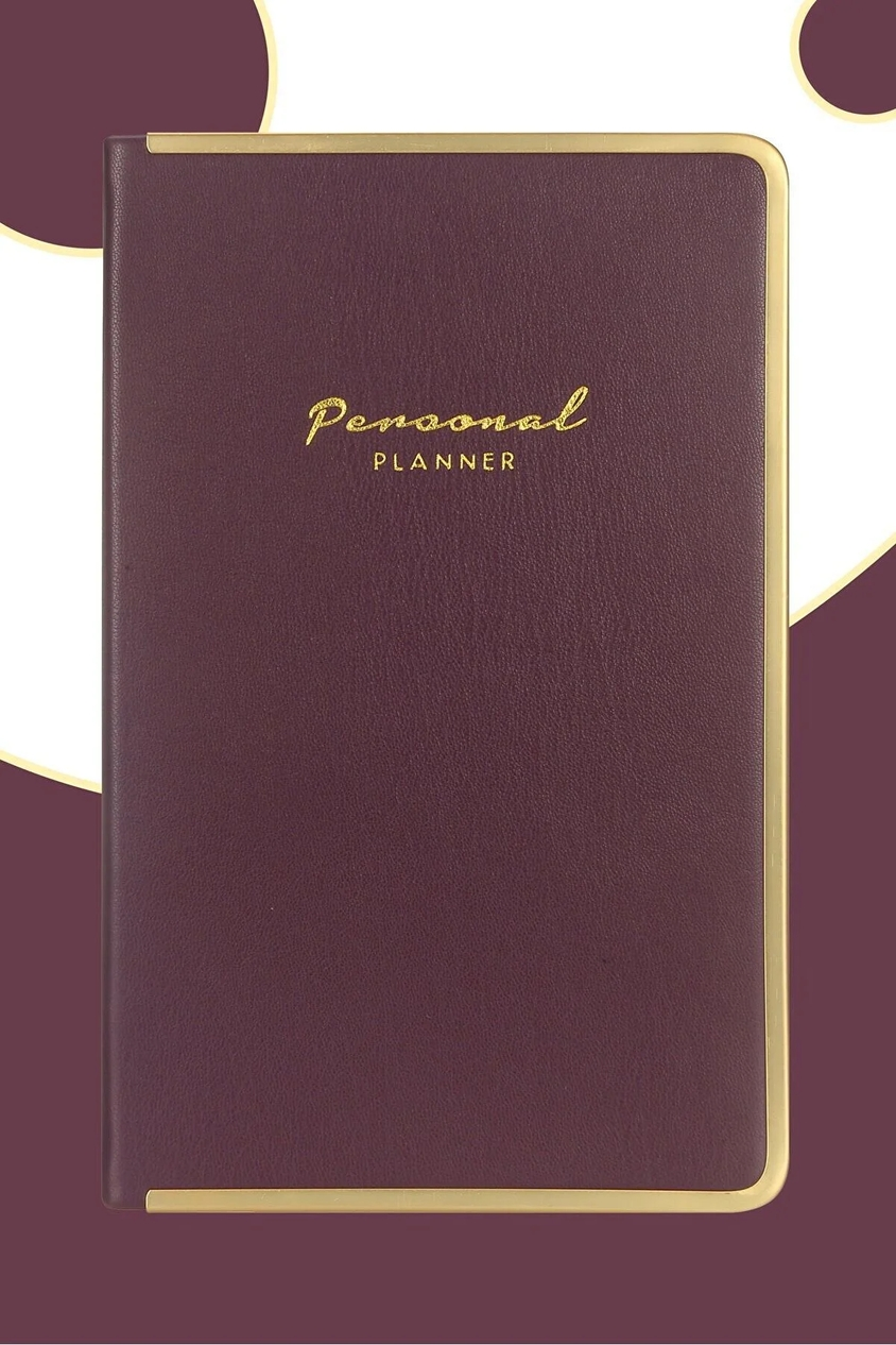 Monaco Undated Diary Personal Planner Vegan Cover (Burgundy)
