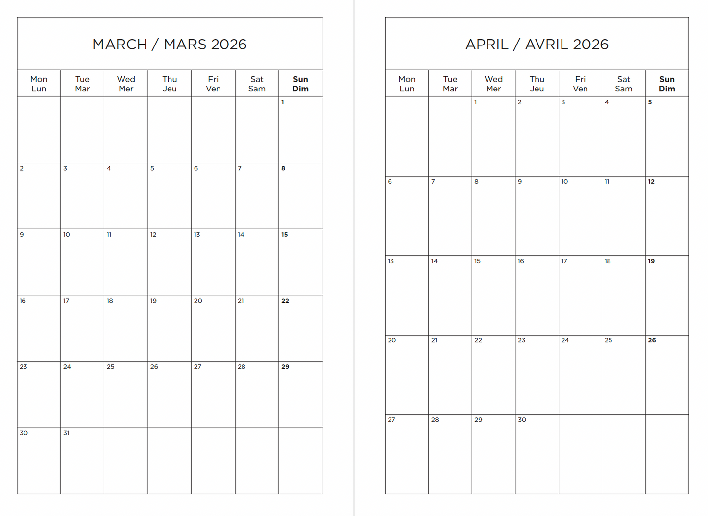 2025–2026 Smyth Academic Weekly Planner — Black A5 Vegan Leather (18-Month, Bilingual)