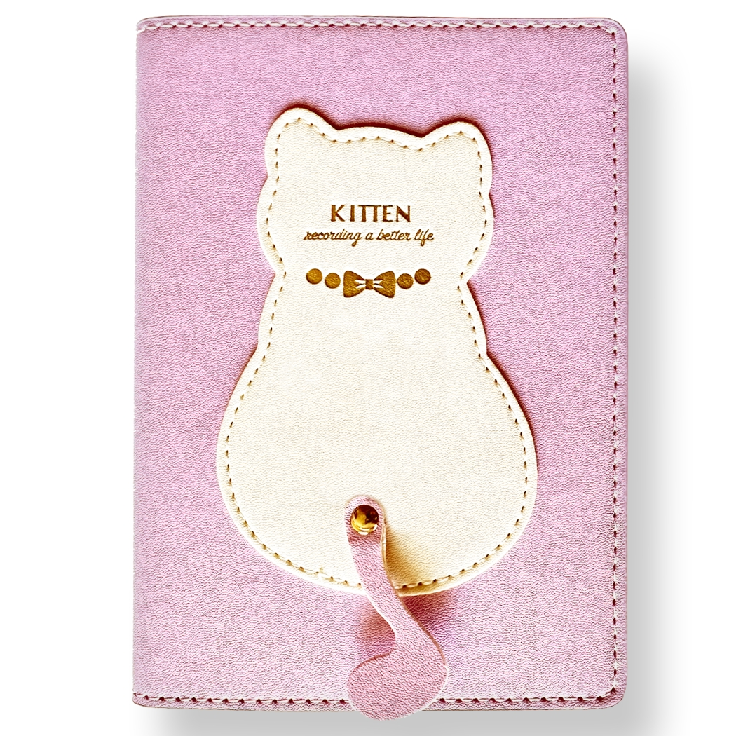 CAT journal for girls in trendy fashion colors, high-quality paper, compact and easy to carry – perfect for daily notes and creativity. By Victoria's Journals. Pink