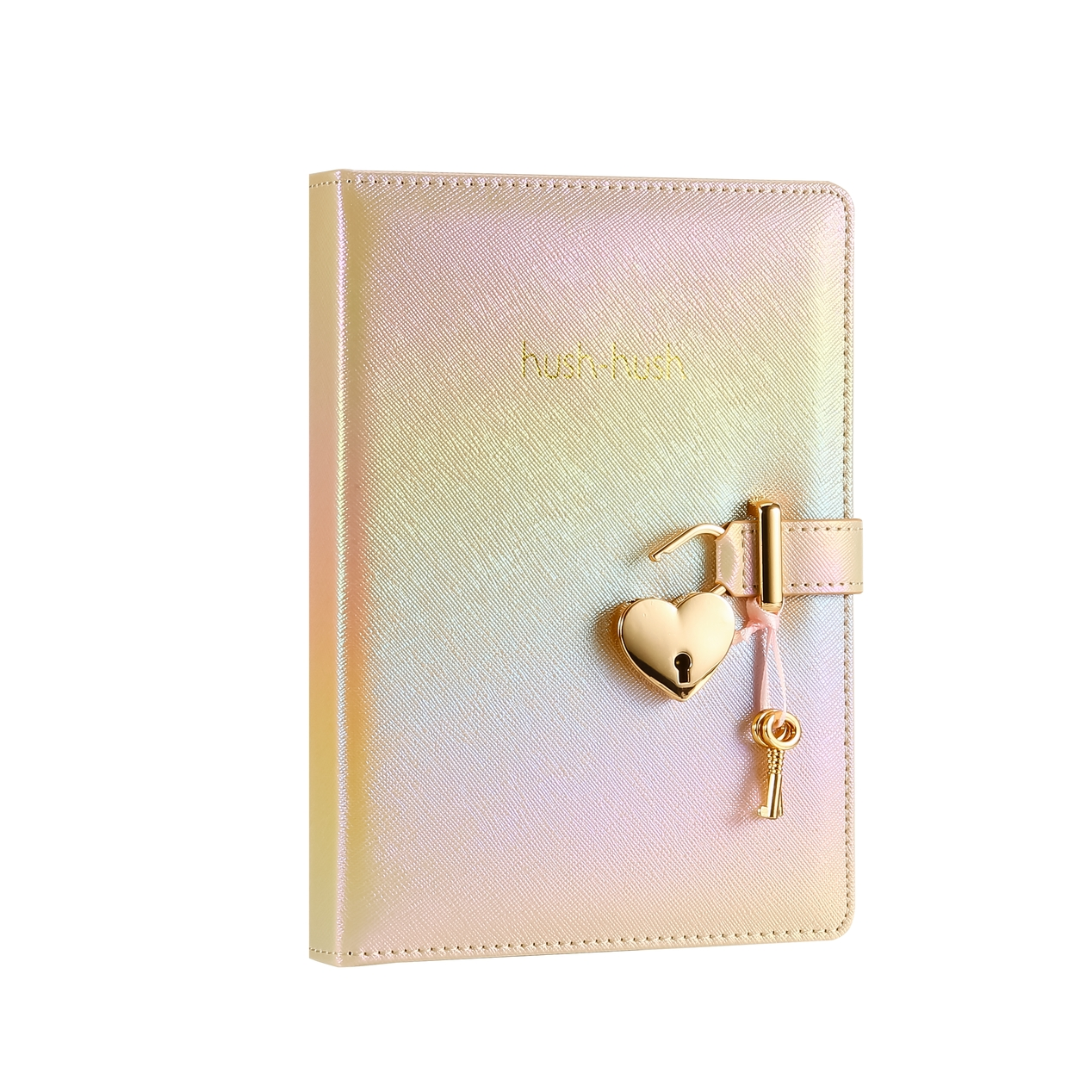 Heart Lock Journal with Key for Girls, Vegan Leather Cover, 320 pages, Iridescent Lilac Cute Locking Secret Notebook College-ruled – Victoria's Journals Diary for Teens and Tweens