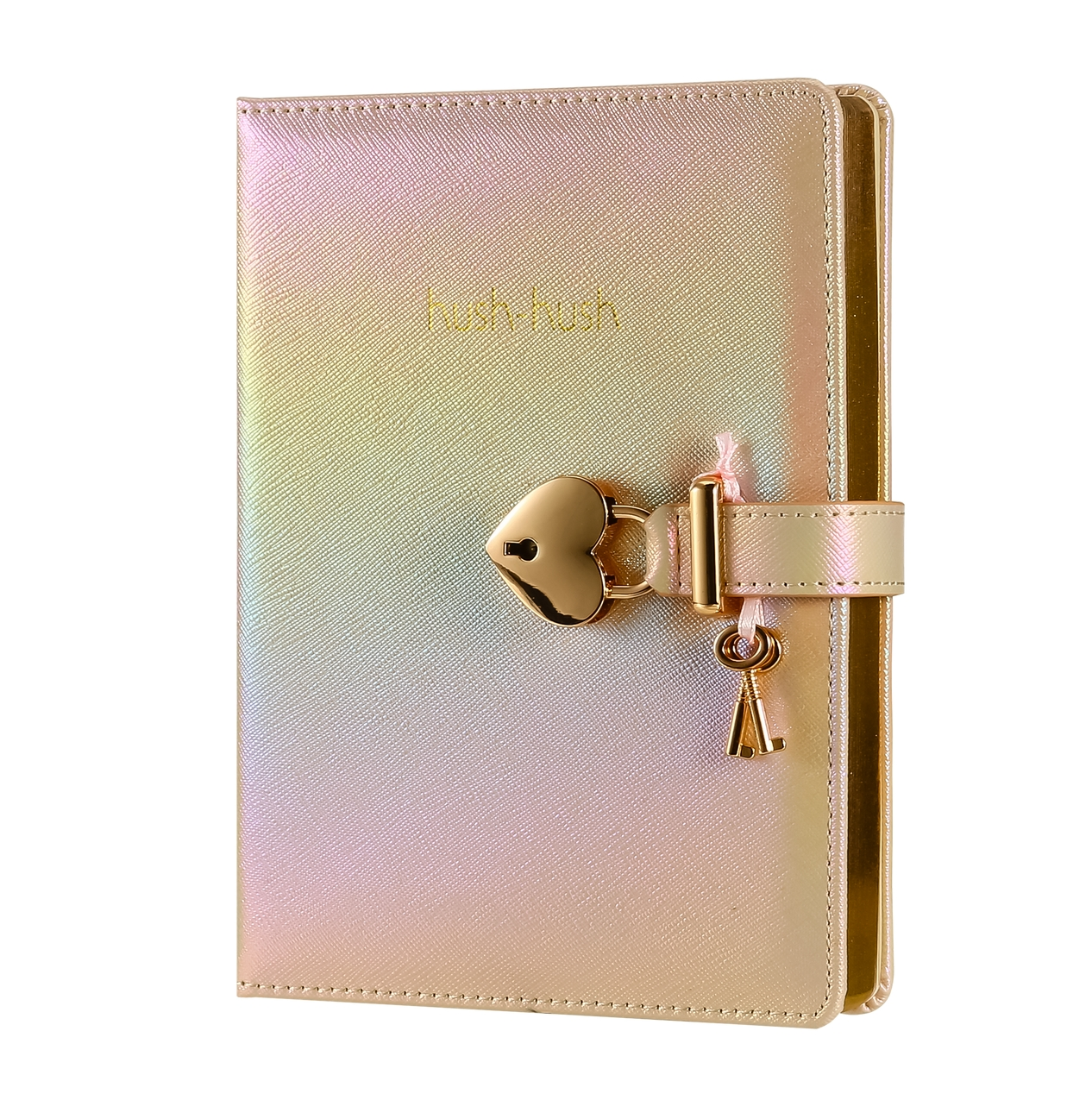 Heart Lock Journal with Key for Girls, Vegan Leather Cover, 320 pages, Iridescent Lilac Cute Locking Secret Notebook College-ruled – Victoria's Journals Diary for Teens and Tweens