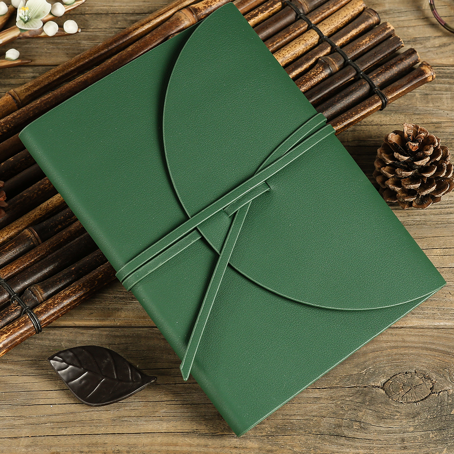 Pella Firenze Flexy Forest Green Vegan Leather Journal – 192-Page Classic