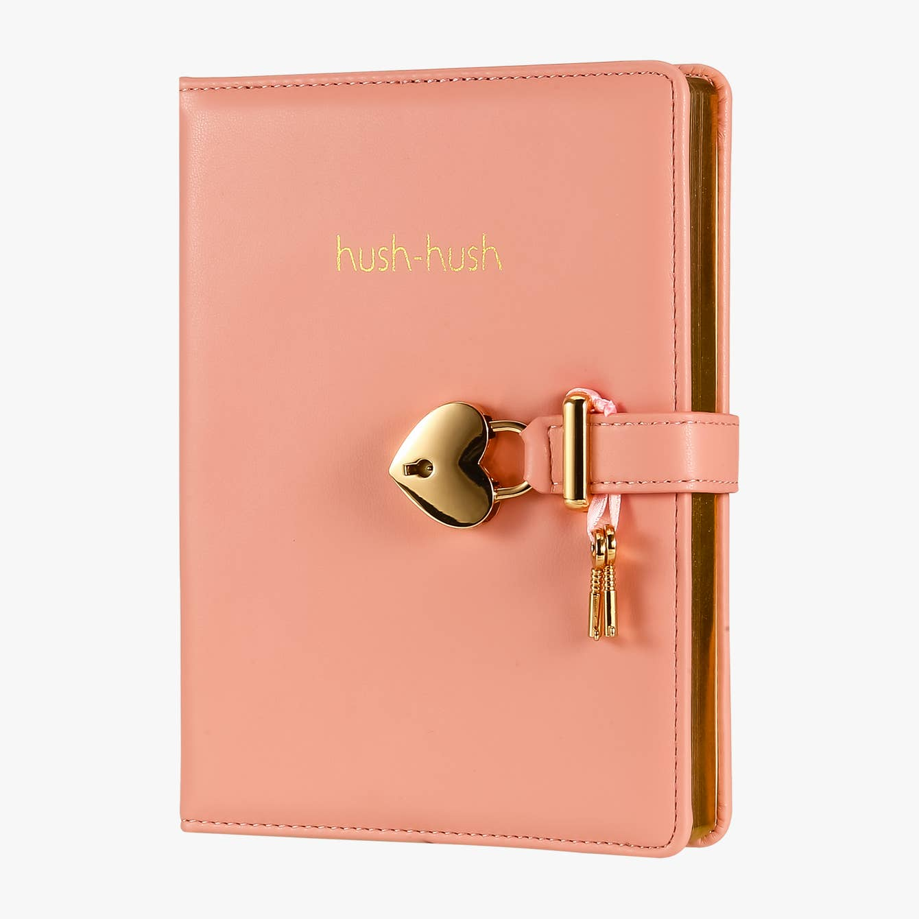 Heart Lock Journal with Key for Girls with Pencil Case, Vegan Leather Cover, 5.3x7.3 inches, 320 pages. Cute Locking Secret Notebook, College-ruled – Victoria's Journals, Pastel Pink