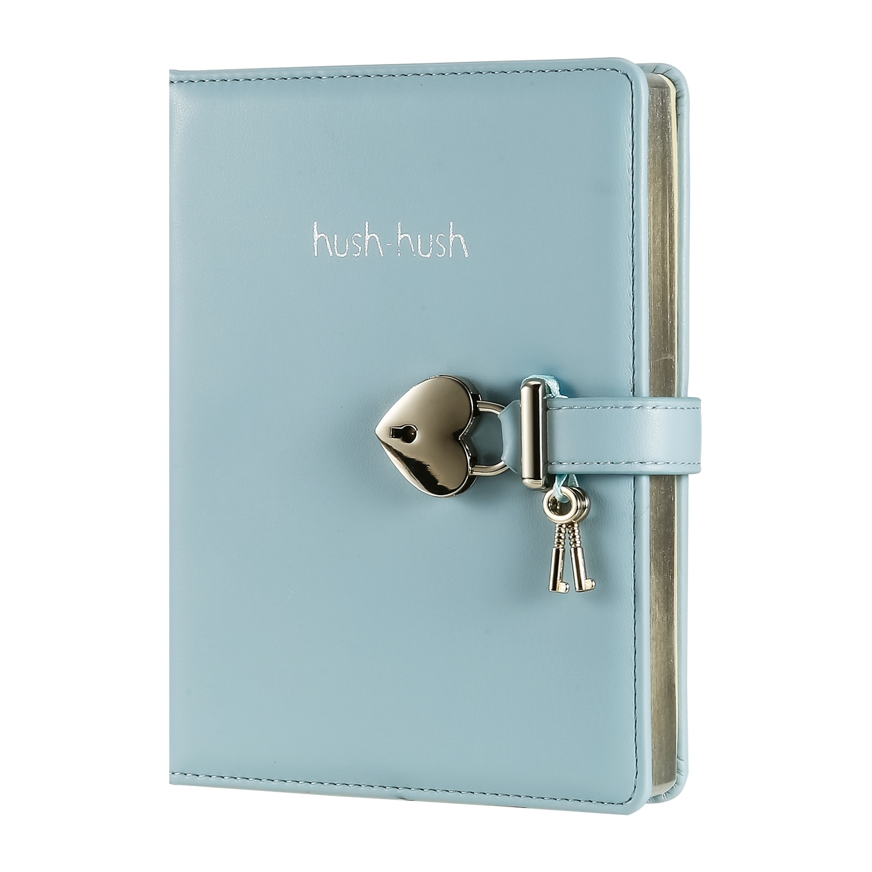 Heart Lock Journal with Key for Girls with mini pencil case, Vegan Leather Cover, 320 pages, Cute Locking Secret Notebook College-ruled – Victoria's Journals, Pastel Blue