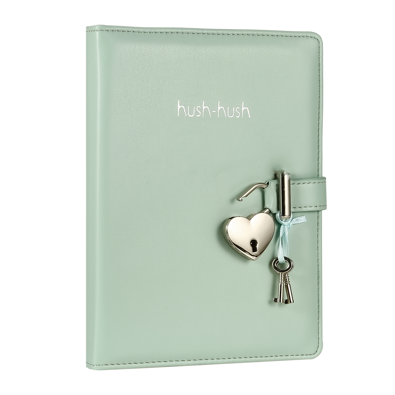 Heart Lock Journal with Key for Girls with mini pencil case, Vegan Leather Cover, 320 pages, Cute Locking Secret Notebook College-ruled – Victoria's Journals, Pastel Green