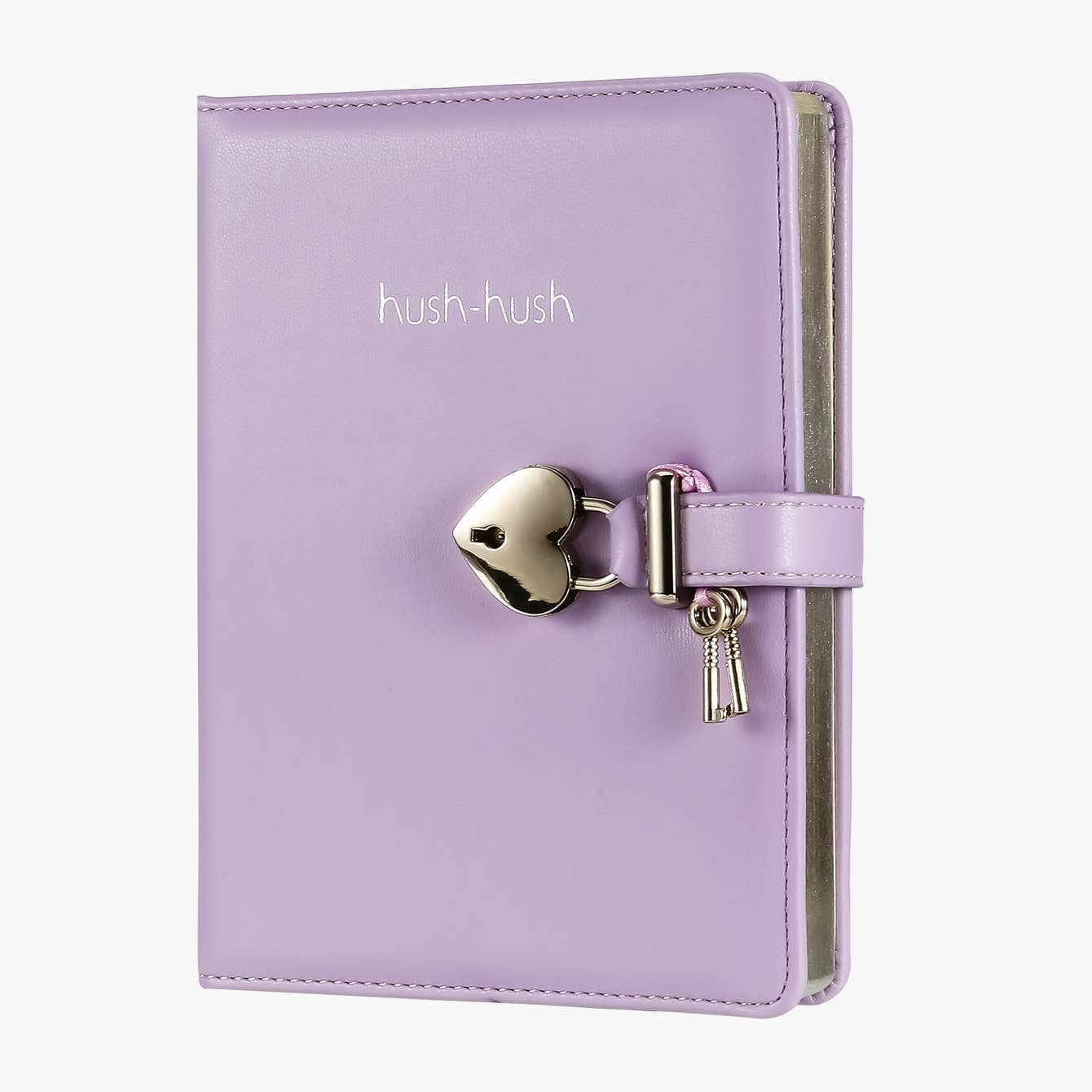 Heart Lock Journal with Key for Girls with Pencil Case, Vegan Leather Cover, 5.3x7.3 inches, 320 pages. Cute Locking Secret Notebook, College-ruled – Victoria's Journals, Pastel Lilac