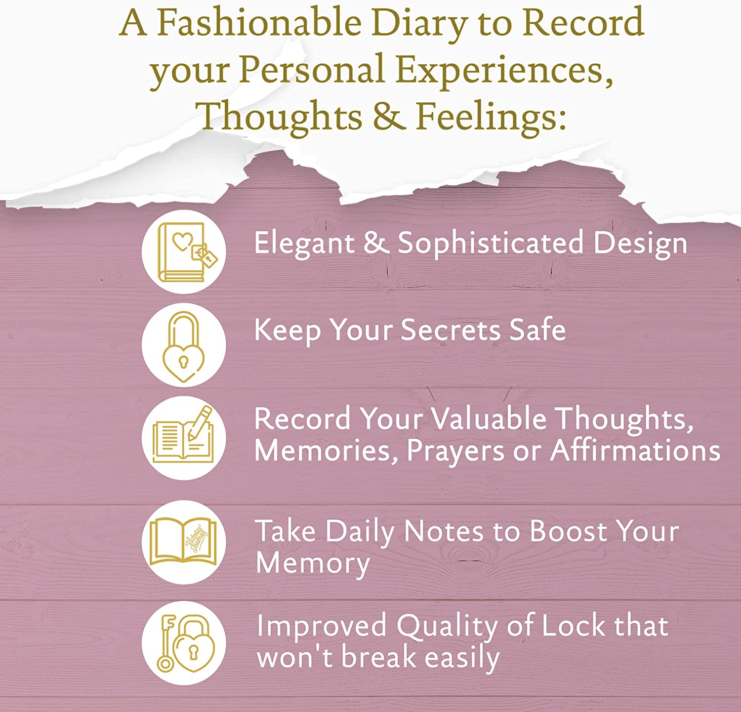 Heart Shaped Lock Journal with Key for Girls, Vegan Leather Cover, 5.3x7.3 inches, 320 pages, Iridescent Lilac. Cute Locking Secret Notebook, College-ruled – Victoria's Journals