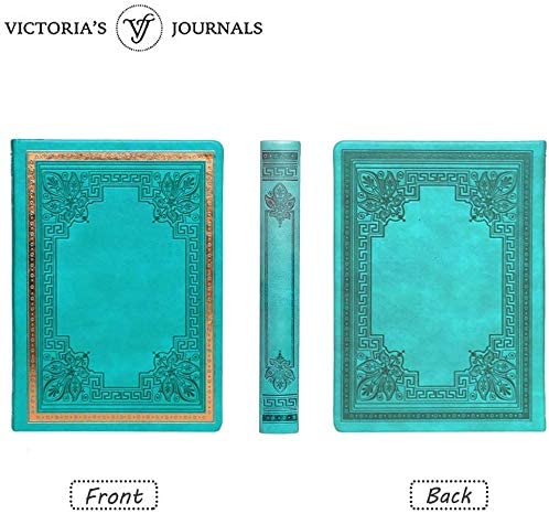 Victoria's Journals Vintage Style Diary for Men and Women – Use it for Writing, Note Taking, Poetry, Travel, Gratitude, Mindfulness, Self-Help, Daily Affirmations or a Prayer Journal 320p. (Teal)