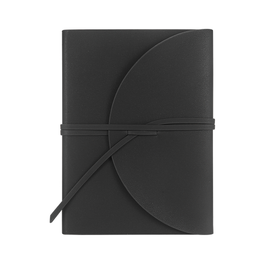 PELLA Dotted Bullet Journal, Flexy Leatherette Cover, 192pages, 100 gsm Cream Paper (Black)