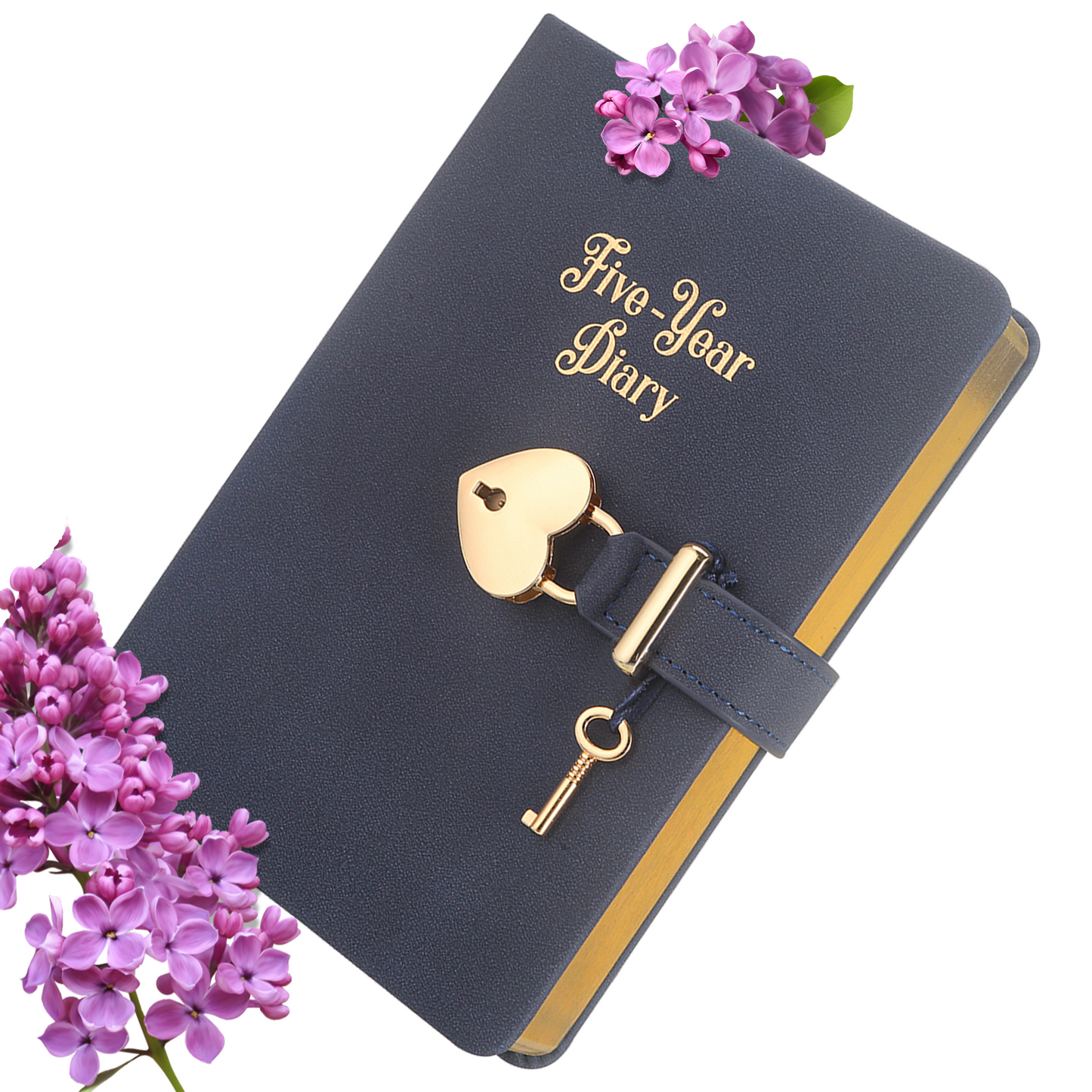 5 Year Heart-Lock Diary for Women and Girls (Blue)