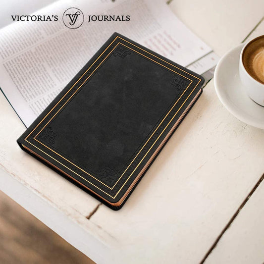 Antique Vintage Black Diary – 320 Page Vegan Leather Journal
