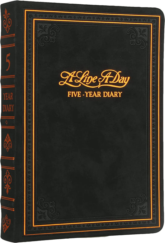 Five-Year Vintage Look Diary (Motivational, Prayer, Gratitude, Mindfulness, Self-Help and Daily Affirmations) 4.64x6.6", 394p. (Matte Black)