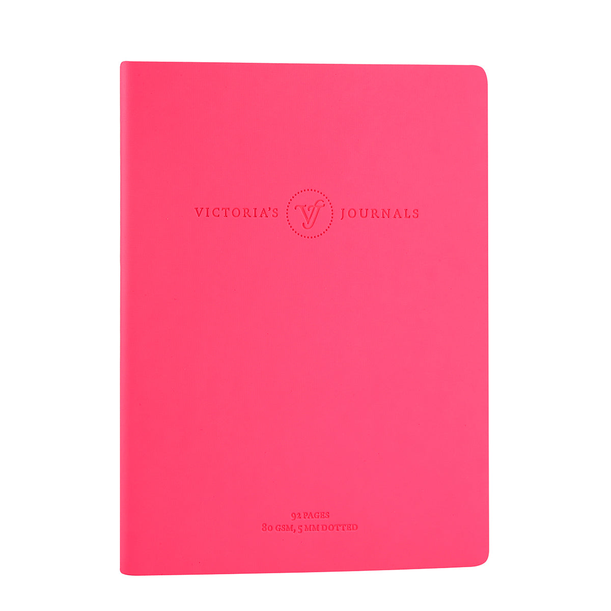 Victoria's Journals Neon Dotted Bullet Journal, Flexy Leatherette Cover, 96pages, 80 gsm (Neon Pink)
