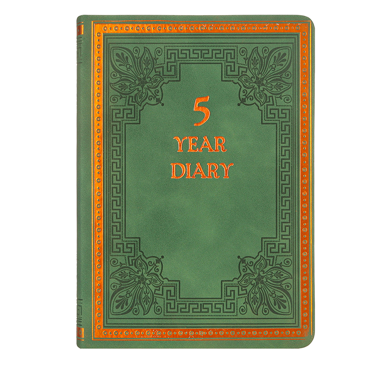 Five-Year Vintage Look Diary (Motivational, Prayer, Gratitude, Mindfulness, Self-Help and Daily Affirmations) 4.64x6.6", 394p. (Green)